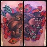 Neo Traditional Bear Tattoo by Shawn McClendon #NeoTraditionalBear #NeoTraditional #BearTattoos #BearTattoo #ShawnMcClendon #bear