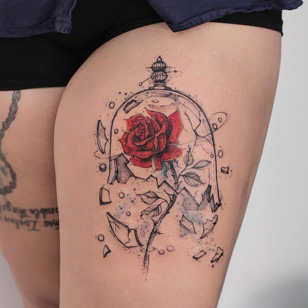 Beauty and the Beast enchanted Rose  Matt Falconer Tattoo  Facebook