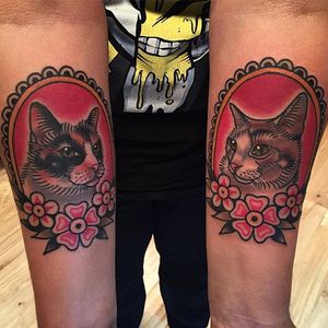 Kit Kats by Phil DeAngulo (via IG-midwestphil) #cats #pets #flowers #animal #color #traditional #bold #PhilDeAngulo