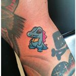 Totodile tattoo by Clara Ambrosia. #ClaraAmbrosia #cute #fun #pokemon