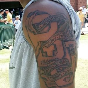 Kam Martin's Baylor tattoo. #KamMartin #Football #CollegeFootball #NCAA #Baylor