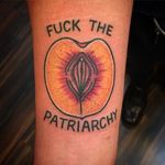 Peach tattoo by Jacek Minsewski. #peach #fruit #patriarchy #feminist