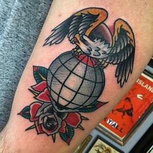 Eagle Tattoo by Vinny Morris #eagle #eagletattoo #traditionaleagle #traditional #traditionaltattoo #traditionaltattoos #traditionalartist #besttraditional #VinnyMorris