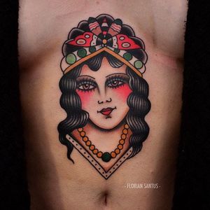 A breathtaking lady head with a butterfly via Florian Santus (IG—floriansantus). #butterfly #FlorianSantus #ladyheads #traditional