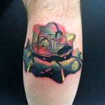 Surreal Rick and Morty tattoo by Pajęczyna #Pajeczyna #rickandmortytattoos #rickandmorty #adultswim #color #cartoon #newtraditional #ricksanchez #mortysmith #surreal #scifi #spaceship #ufo