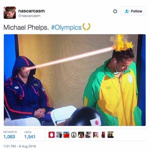 Lasers.  #michaelphelps #deathstare #olympics #rio2016