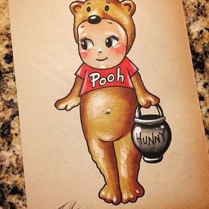 Pooh Bear Kewpie by Tim Beck (via IG-timbecktattoos) #illustration #flashart #vintage #traditional #artshare #TimBeck