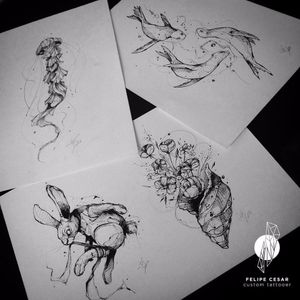 Os sketches darks de Felipe Cesar #blackwork #flashtattoo #tatuadoresdobrasil #tatuadoresbr #FelipeCesar