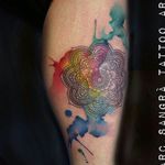 Watercolor Mandala Tattoo by Marc Sangrà #watercolor #watercolormandala #watercolortattoo #mandala #mandalatattoo #mcolormandala #MarcSangra