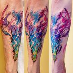Rainbow pony tattoo by Liisa Addi #watercolor #skull #pony #animal #animalskull #watercolorskull #LiisaAddi