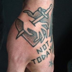 Heart tattoo by Adam Sage #handpoke #handpoked #AdamSage #handcrafted #heart #dagger #hand
