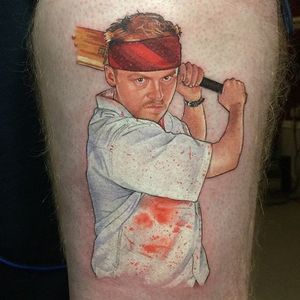 Shaun of the Dead Inspired Tattoo by David Corden #ShaunoftheDead #SimonPegg #ZombieFilm #Movies #DavidCorden