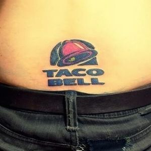 Ah, the classic Taco Bell logo.  Is there anything more comforting to the human psyche?  Truly, an image of serene tranquility. #HailCorporate #TacoBell #LiveMas #CorporateTattoo #BrandTattoos