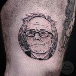 Bernie Sanders portrait tattoo by Landon Morgan. #LandonMorgan #blackwork #BernieSanders #portrait #election2016 #election #2016