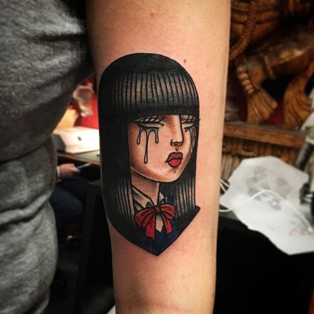 crying blood girl by Raphael Barros TattooNOW