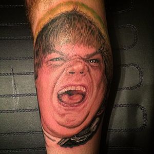 Chris Farley as Mike Donnelly in 'Black Sheep'. Tattoo by Tony Clemence. #ChrisFarley #BlackSheep #MikeDonnelly #color #colorportrait #colorrealism #realism #TonyClemence
