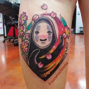 No Face tattoo by Danielle Soto. #noface #japanese #anime #studioghibli #spiritedaway #ghibli