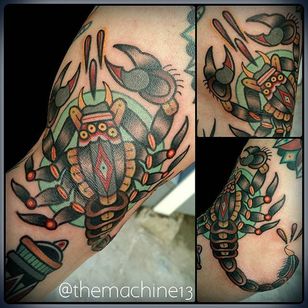 Tatuaje de escorpión por Zack Taylor #Scorpion #TraditionalTattoo #TraditionalTattoo #OldSchool #OldSchoolTattoos #Traditional #ZackTaylor