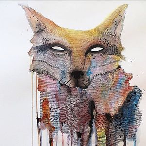 Fox via instagram spacegoth #fox #watercolor #art #artshare #fineart #spacegoth