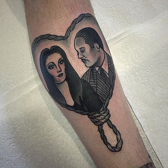 Morticia and Gomez Addams Tattoo  Tattoo Ideas and Inspiration  Gomez and  morticia Tattoos Skull tattoo