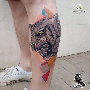 Tiger tattoo by Matteo Cascetti. #MatteoCascetti #sketch #contemporarytattooart #avantgarde #tiger #feline
