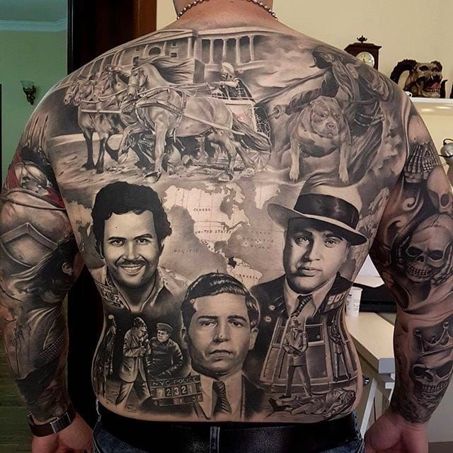 Brilliant Full Back Gangsta Tattoo