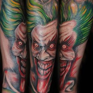 Joker tattoo by Logan #joker #batman #cartoon #ozonetattoo 