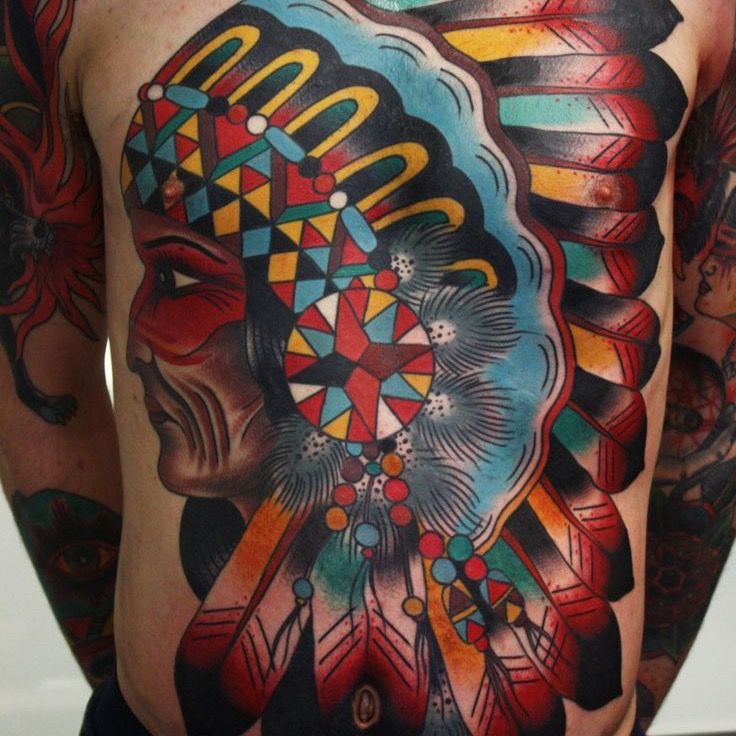 briankelly:indian-girl-indian-girl-native-tattoo-traditional-tattoo-neo- traditional-new-traditional-black-and-red