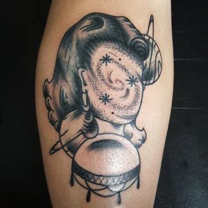 Tattoo by Jacob #galaxy #girl #space 