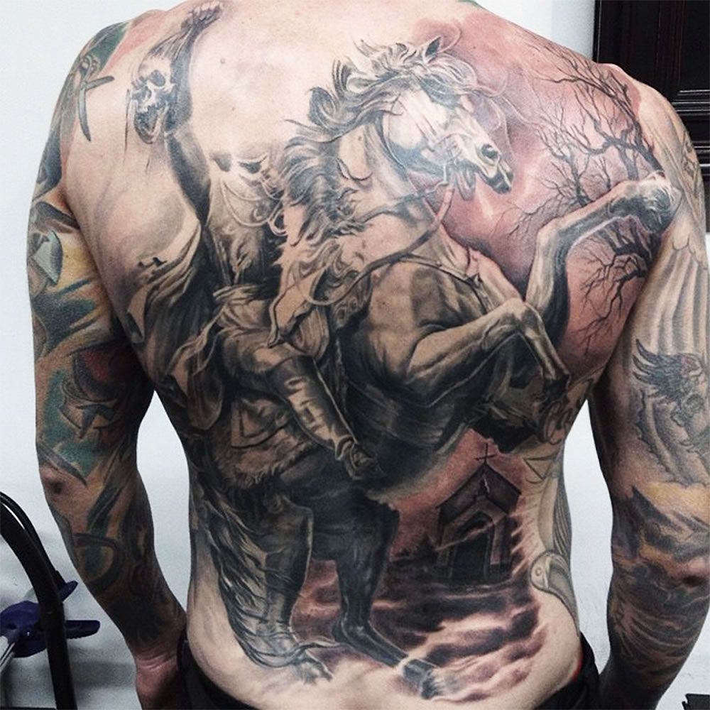 Headless Horseman Tattoo by Alex Harris
