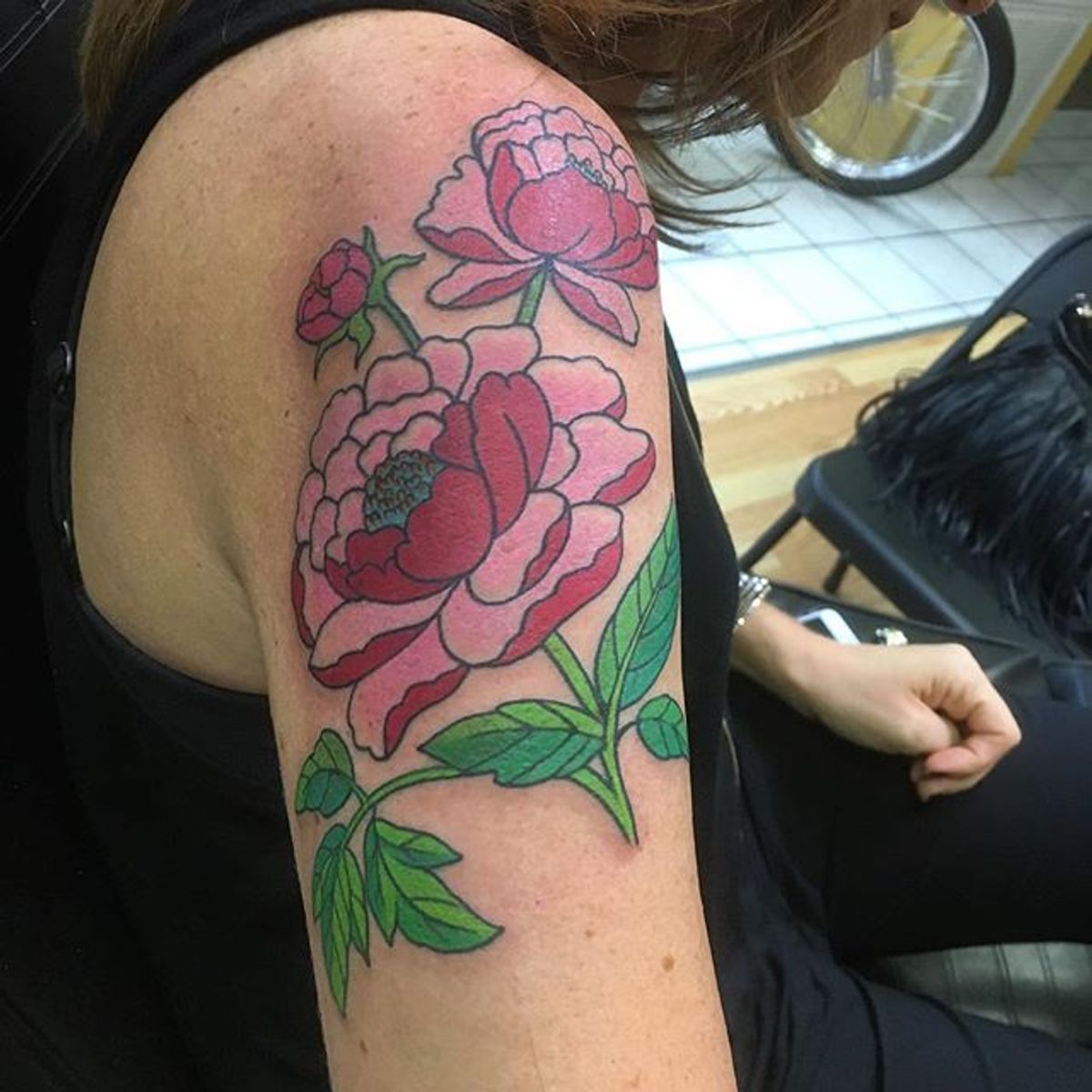 Tattoo uploaded by Solid Gold Tattoo • Peonies flowers today by Rob