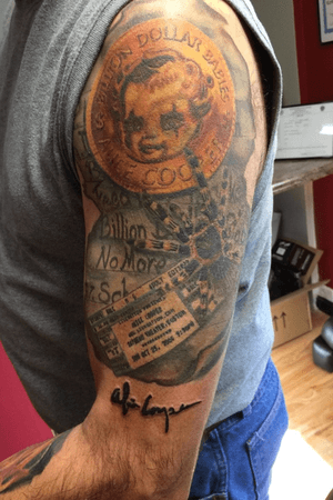 Alice Cooper tribute tattoo signed by Alice