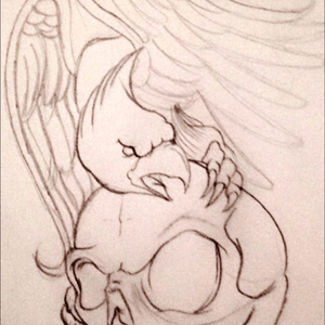 Eagle and skull, unfinished progress 