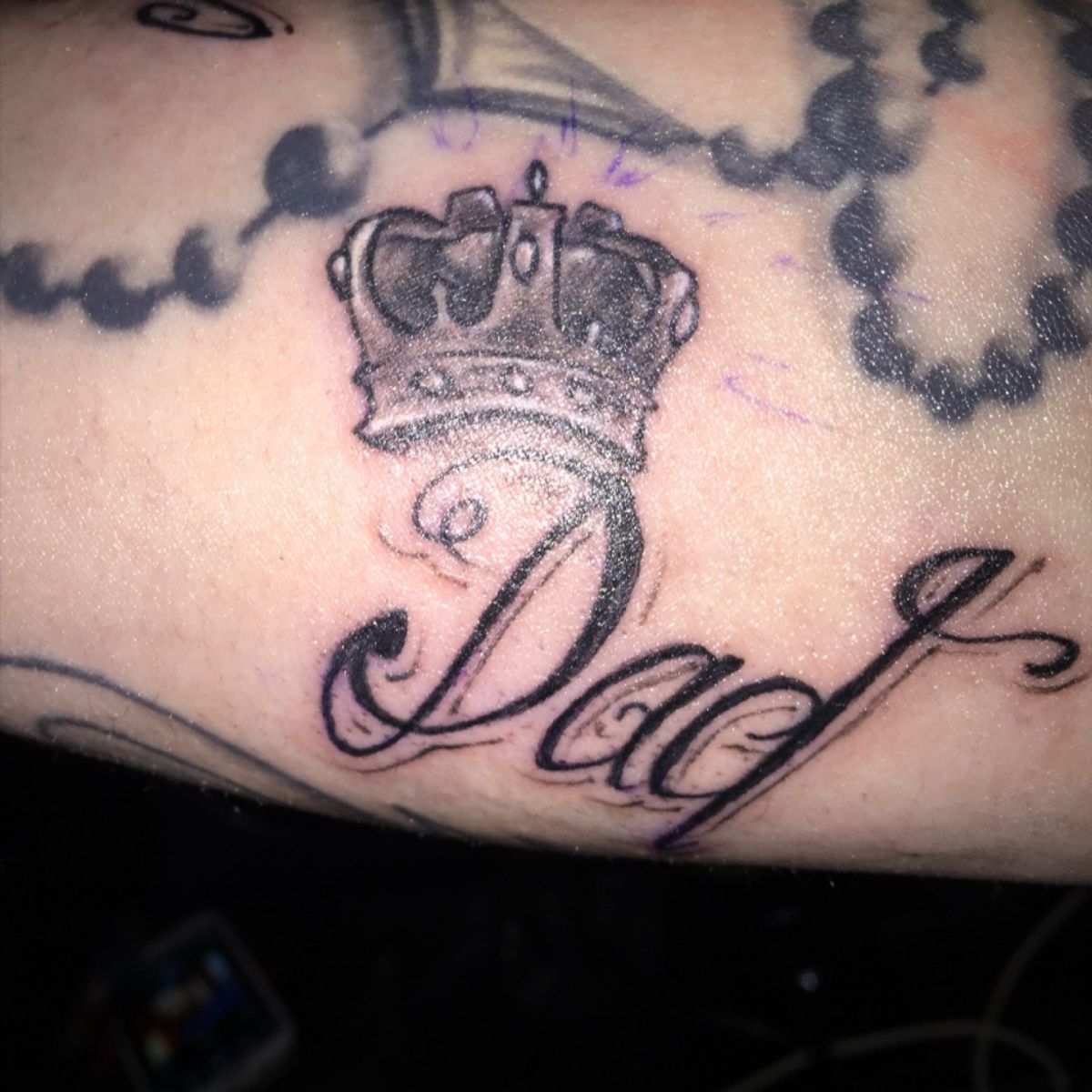 Tattoo uploaded by Stephanie • My 'Dad' tattoo with a crown • Tattoodo Tattoo uploaded by Stephanie • My 'Dad' tattoo with a crown • Tattoodo