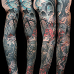 Sweet graveyard sleeve. #tattoo #tattooart #Tattoodo #graveyard #sleeve #skull #moon 
