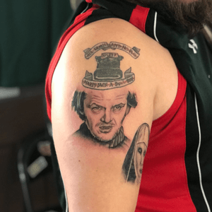 Jack Torrance from The Shinning. #portraittattoo #horrortattoo #tattoooftheday 