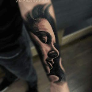 Realistic black&grey tattoo by @jammestattoo #tattoooftheday 