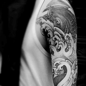 Koi fish sleeve done by liang