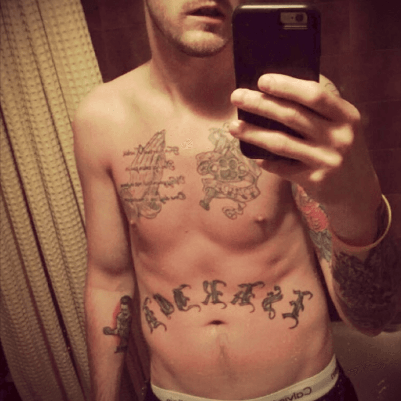 Tattoo uploaded by Zack • Last name on my stomach • Tattoodo