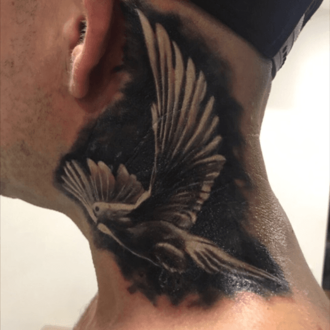 50 Dove Tattoos For Men  Soaring Designs With Harmony  Throat tattoo Dove  neck tattoo Dove tattoos