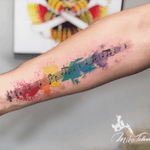 Musical with watercolor.         #watercolortattoo #musicaltattoo #musicalnote #musicalsymbols 