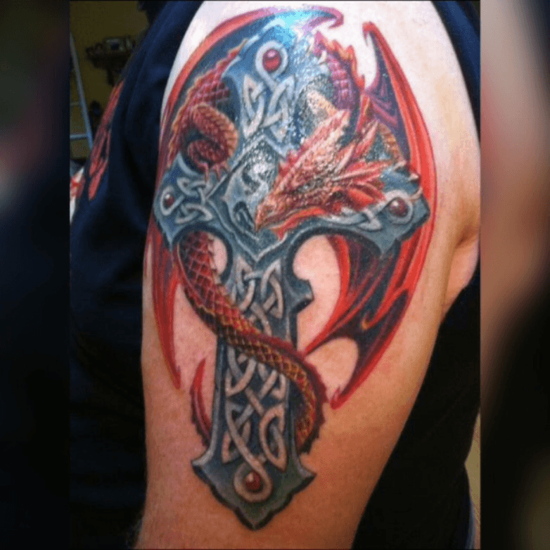 Second Life Marketplace  Aesthetic Back Tattoo Dragon Cross Boxed