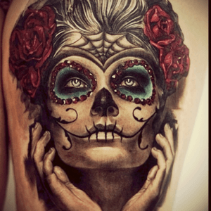 I would love something like this as a homage to my culture. #dreamtattoo @amijames #sugarskull #ladyofthedead 