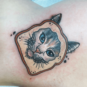 Cat bread tattoo by megan massacre #catbread #cat 