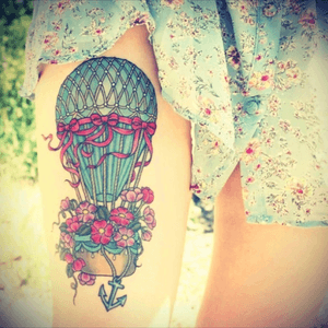 #meganamassacredreamtattoo love the whimsy of hot air balloons but would love this with cherry blossoms. 