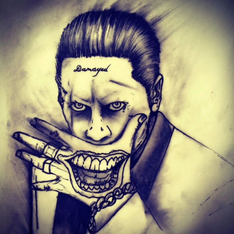 Tattoo Uploaded By Stu Talbot Joker Design Ideal For A Thigh Or Calf Jokertattoo Joker Jaredleto Tattoodo