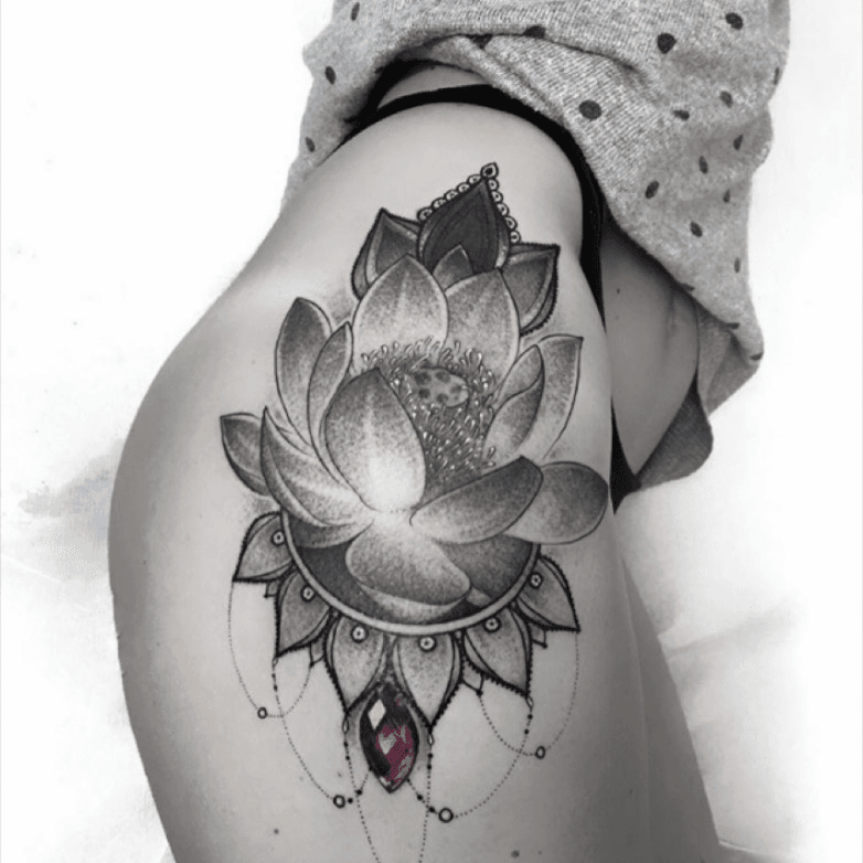 Black and grey lotus tattoo  Lotus flower tattoo Lotus tattoo Flower  tattoo back