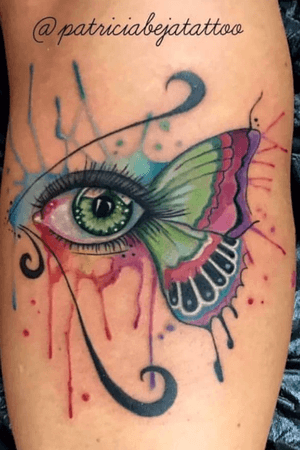 #eye #butterfly #butterflywings #wings #watercolor by @Patriciabejatattoo