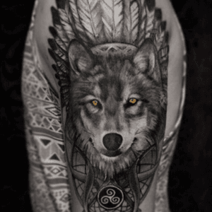 Tribal Wolf tattoo #wolf 
