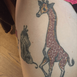 Giraffe tattoo done by Keith at Absolute Art in Richmond, VA
